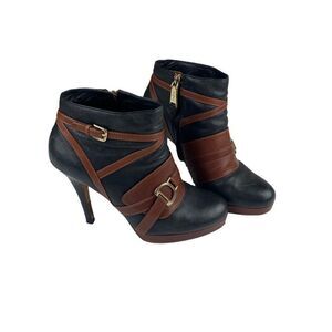 Cole Haan Nike Air Carolyn Black Brown Platform Stiletto Ankle Boots